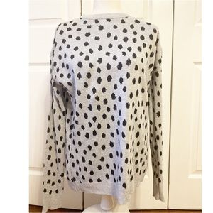 H&M Polka Dot Grey Cotton Sweater Size Medium